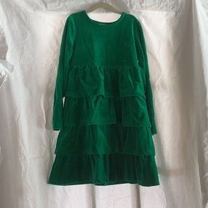 Hanna Andersson girls green velvet dress.